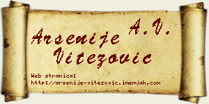 Arsenije Vitezović vizit kartica